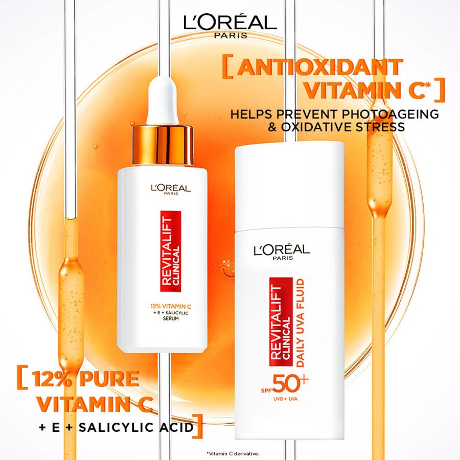 L'Oréal Paris Revitalift Clinical 12% Vitamin C Serum + L'Oréal Paris Revitalift Clinical Daily Moisturizing Fluid SPF50