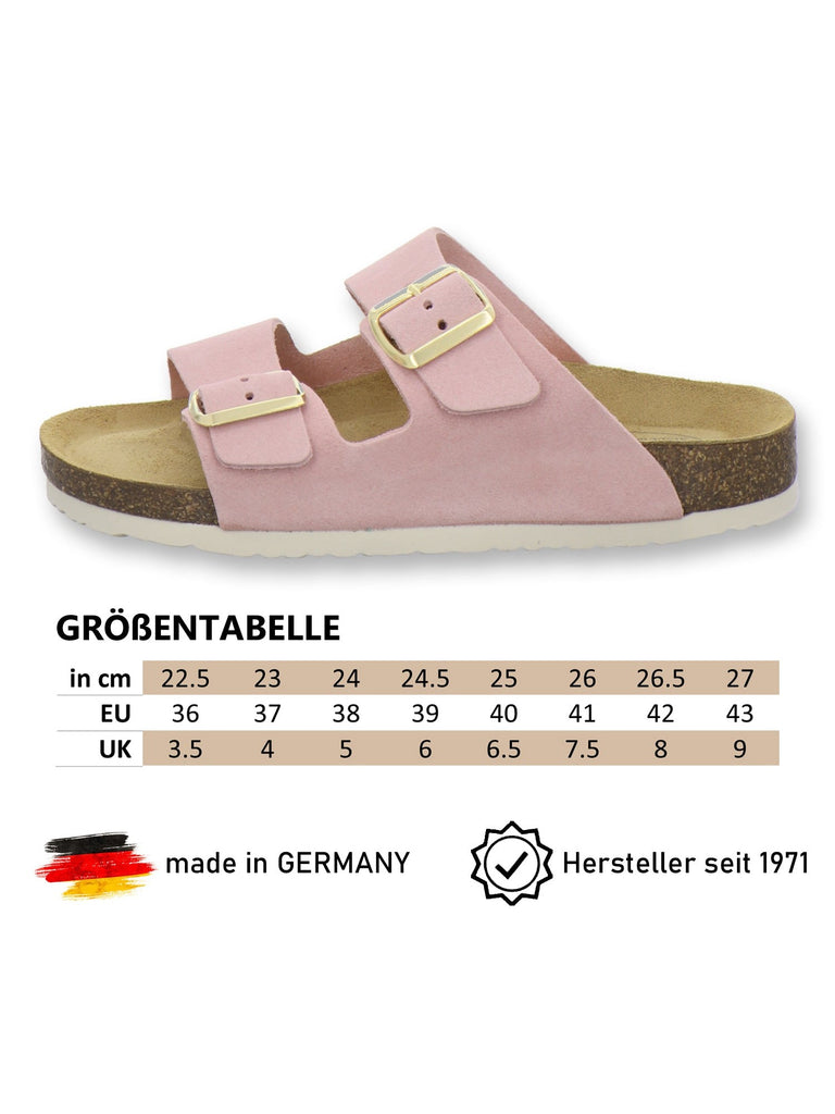 Pantoletten Damen Zweischnaller rose
