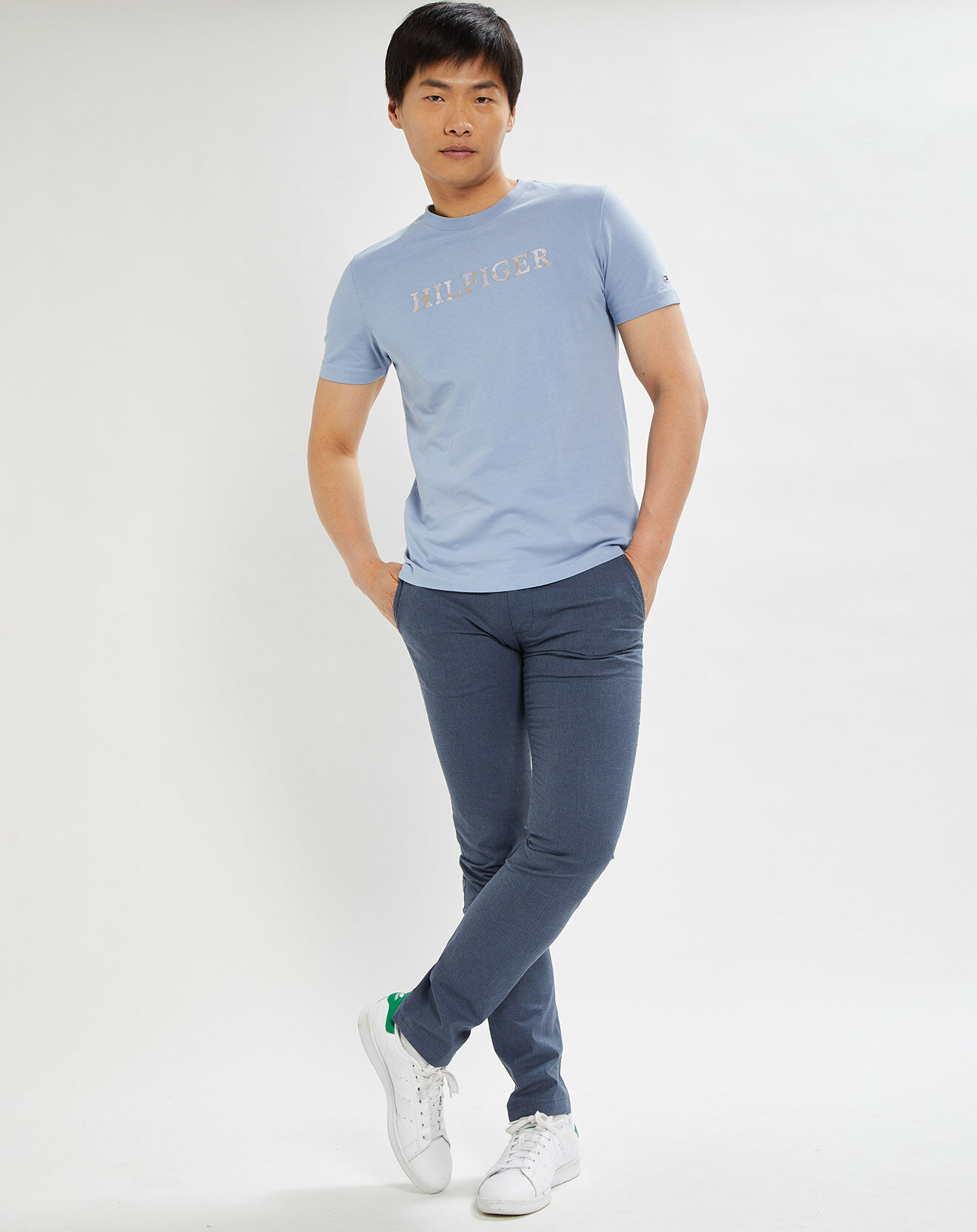 Tommy Hilfiger T-Shirt Floral Embroidery bleu ciel