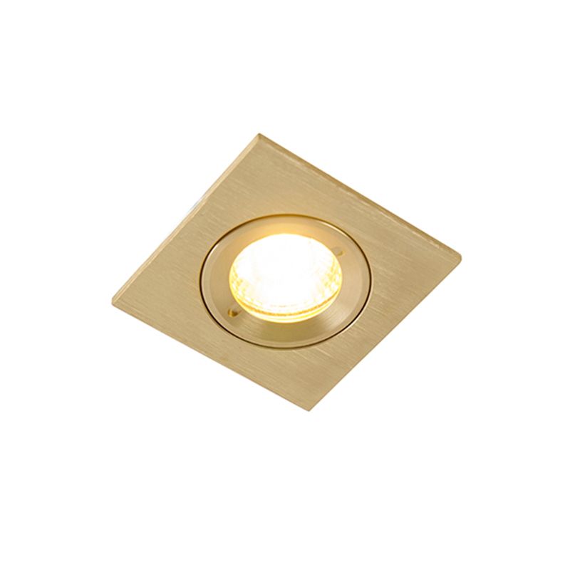 Set van 6 Moderne inbouwspot goud vierkant IP44 - Xena