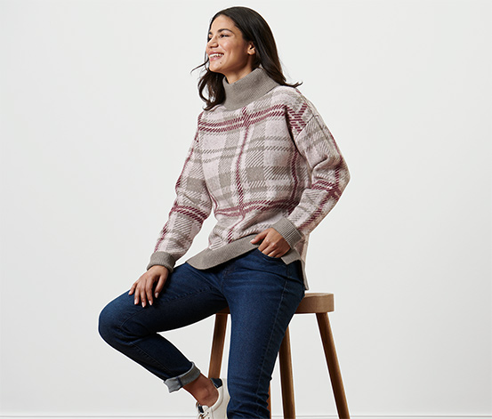 Strickpullover mit Rollkragen