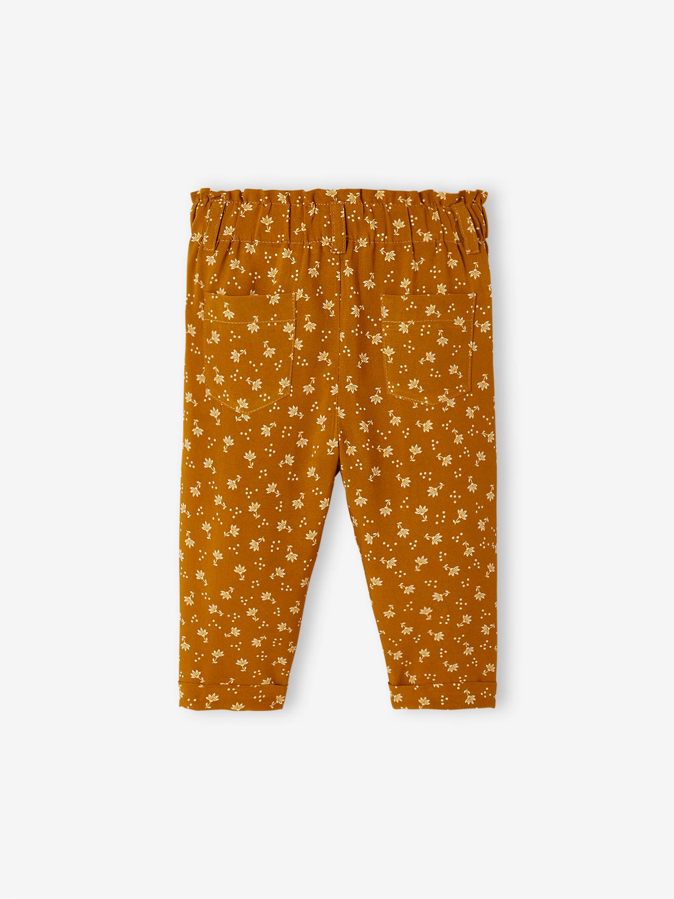 Calças fluidas coral para bebê