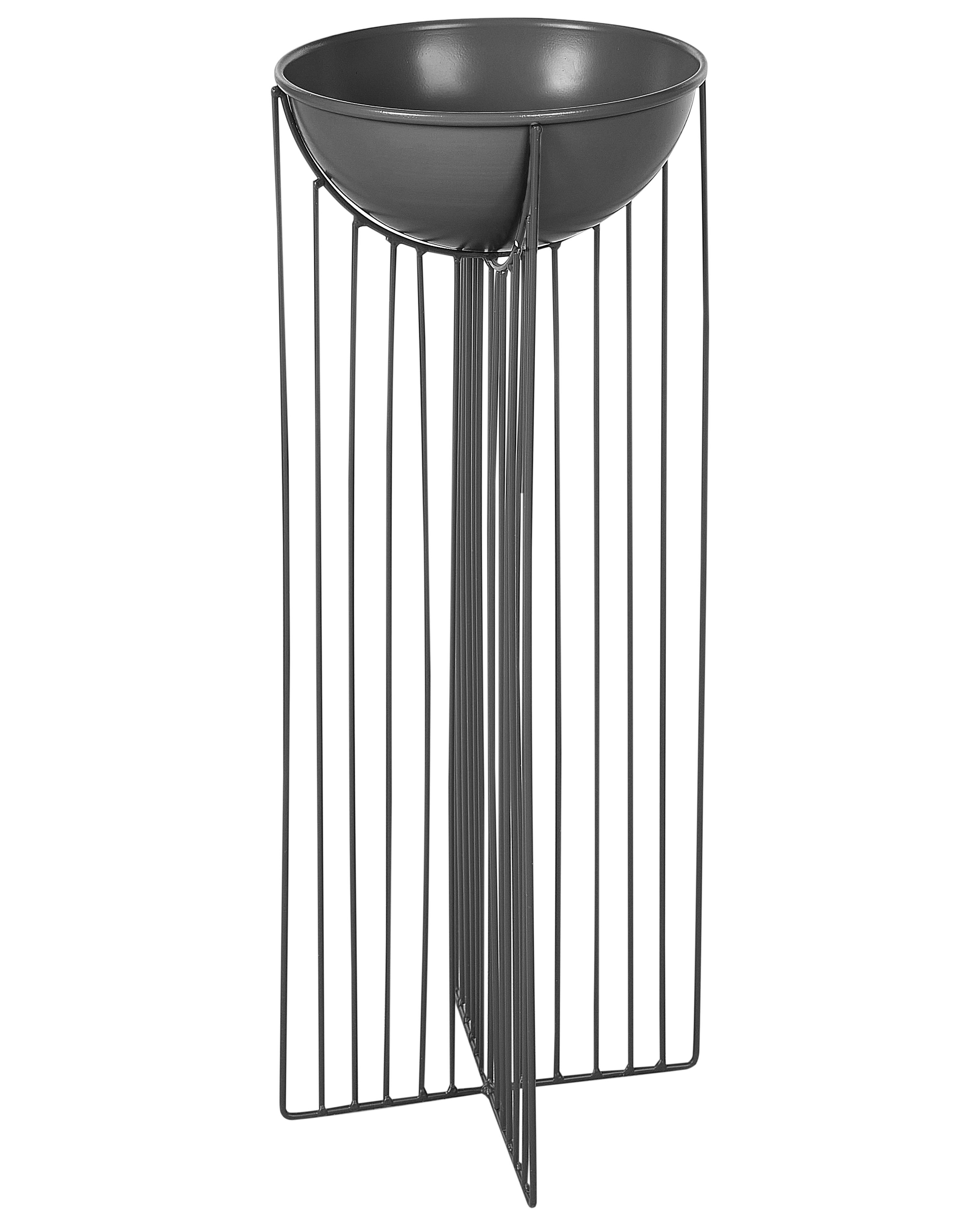Set van 2 verhoogde bloempotten FICARIA Metaal 22 cm Zwart