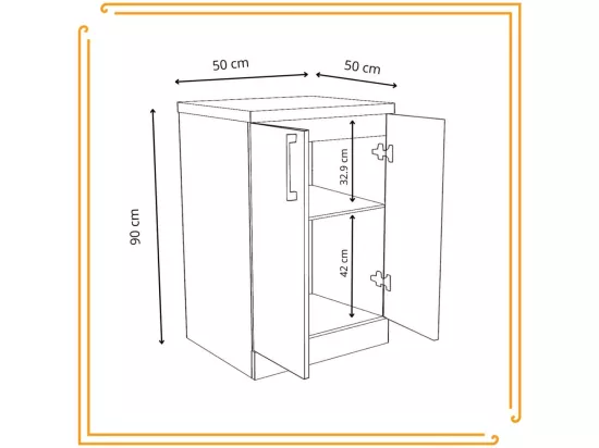 Armoire de salle de bain debout 50cm Commode Étagère Sous Lavabo Blanc