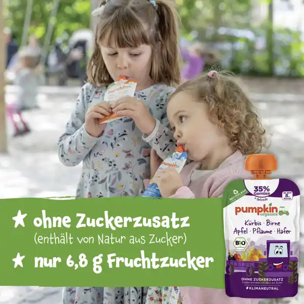 Bio Quetschie mit Kürbis, Birne, Apfel, Pflaume & Hafer
