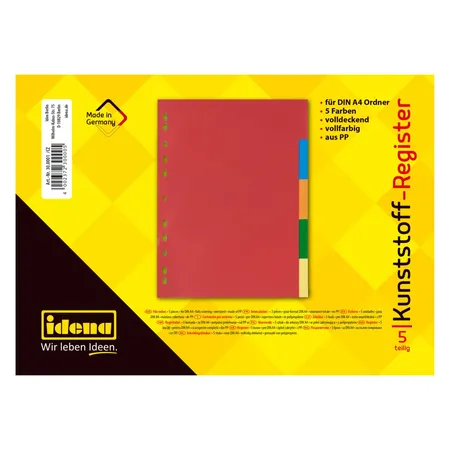 Idena 300001 Plastikregister A4, 5-teilig