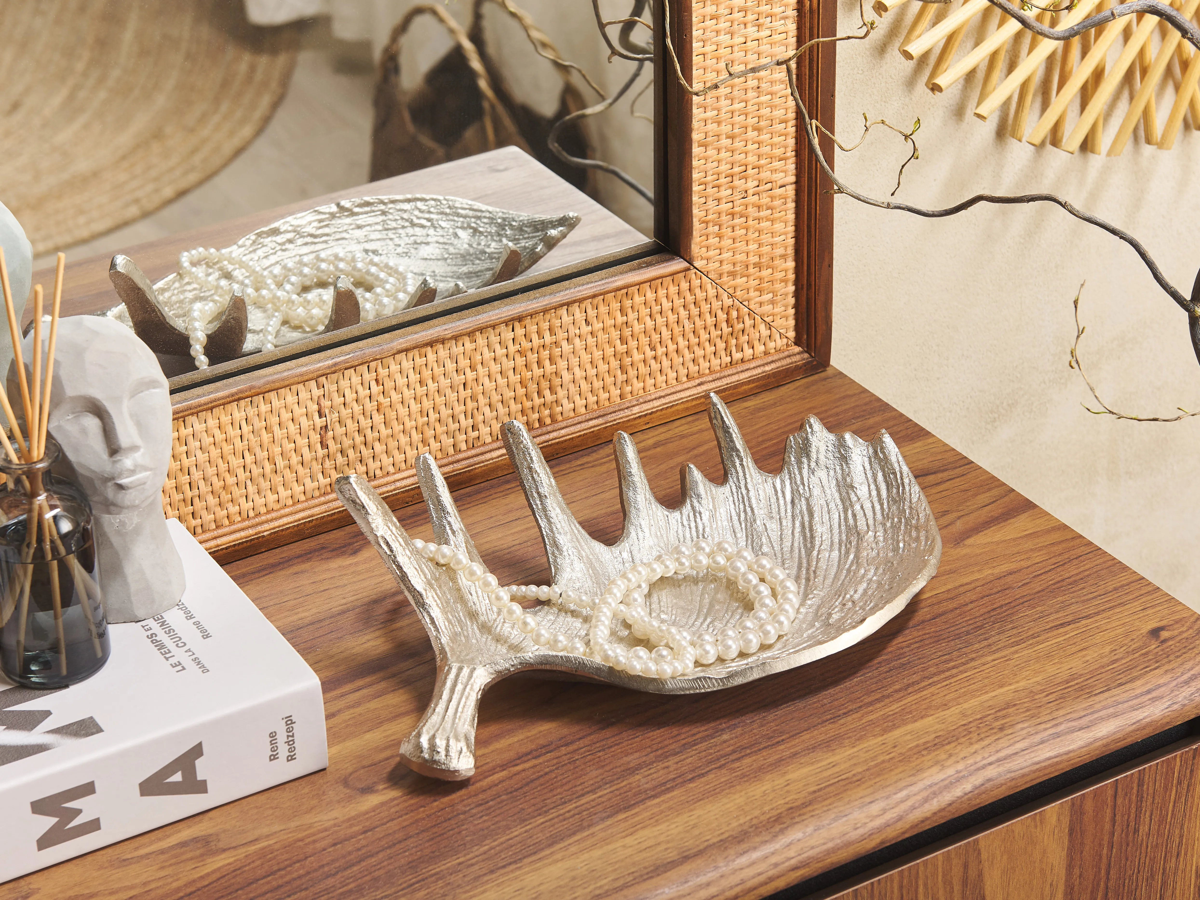 Decoratieve schaal Eland gewei CARTHAGE Metaal Zilver