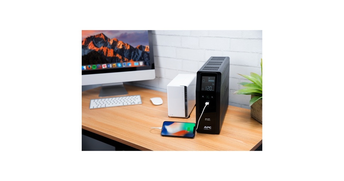 APCBack-UPS PRO BR1600SI - Noodstroomvoeding ups  (Zwart, 8x C13 uitgang, 2x USB charger (type A & C), 1600VA, USB dataport)