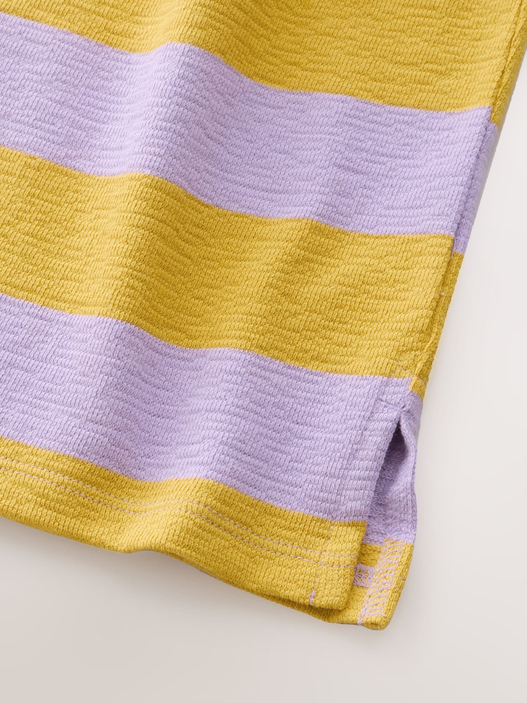 Purple/Ochre Stripe - Getextureerde top met lange mouwen (3-16jr)