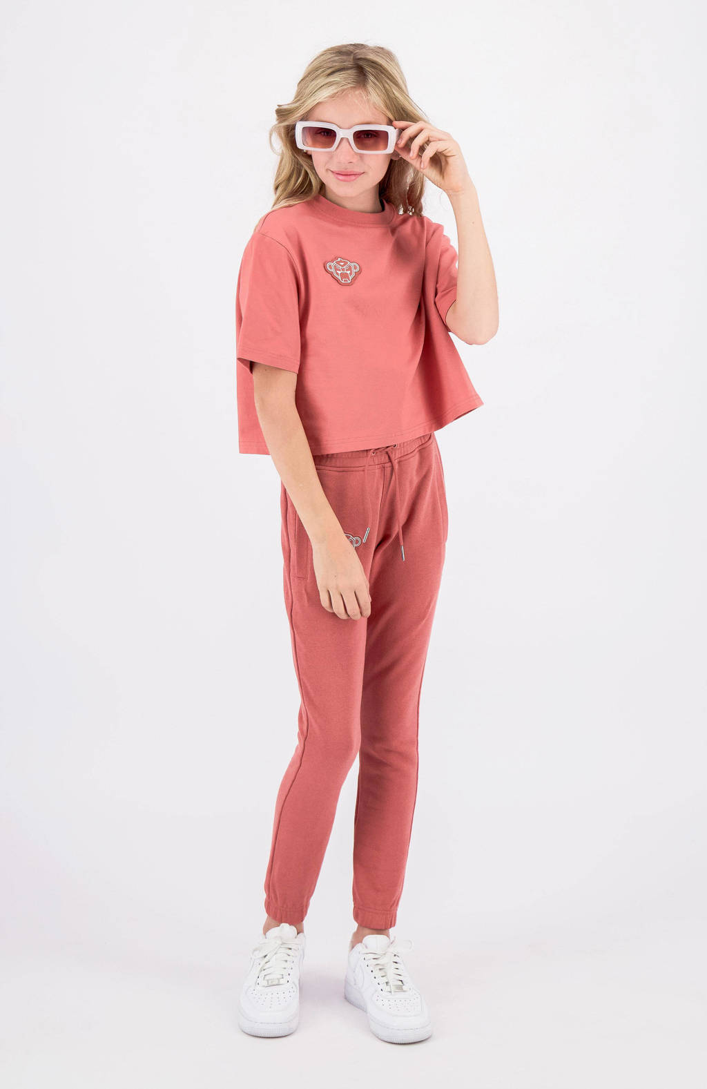 BLACK BANANAS T-shirt met printopdruk zalm