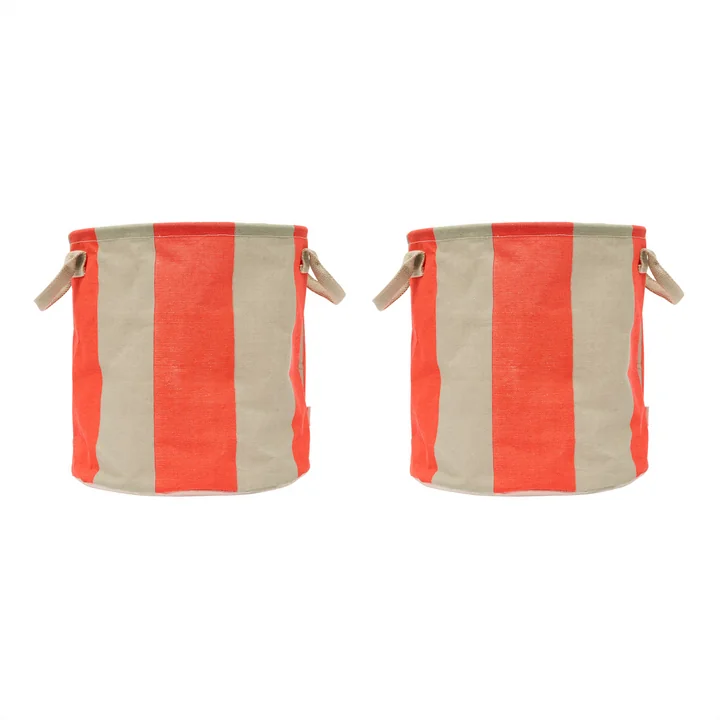 OYOY - Kara Aufbewahrungskorb M, cherry red (2er-Set)