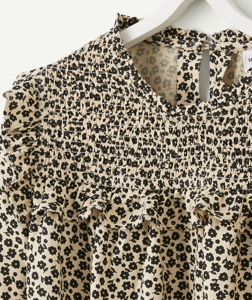 BLOUSE FILLE EN VISCOSE RESPONSABLE IMPRIMÉ FLEURI