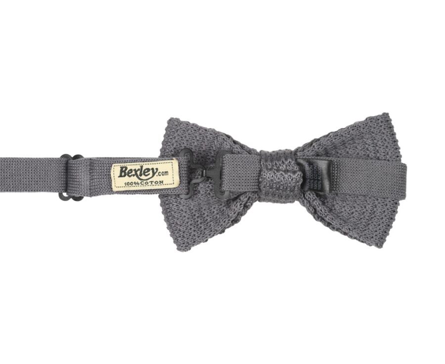 Noeud Papillon homme Tricot Gris