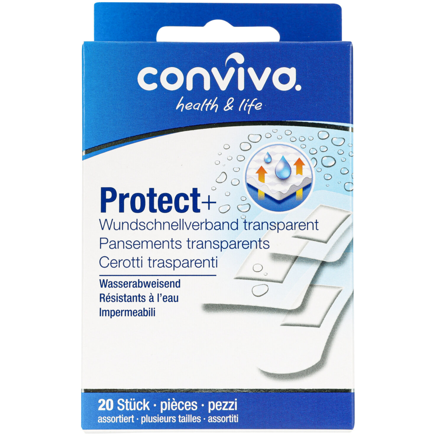 conviva Protect+ Wundschnellverband transparent 20 Stück