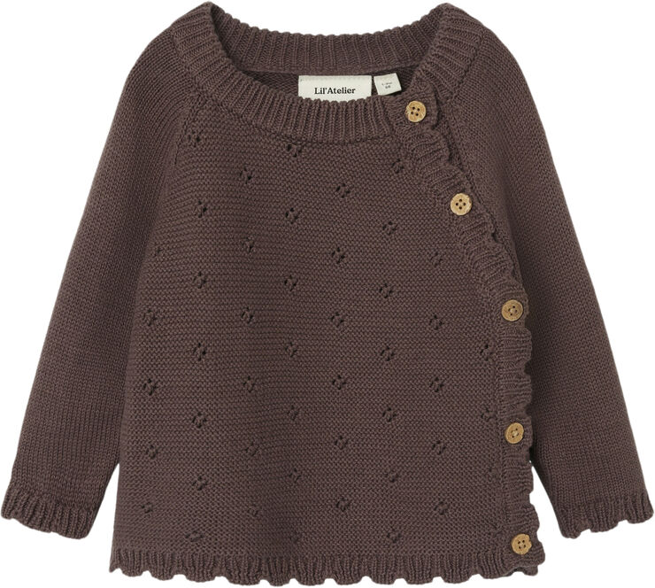 Lil' Atelier NBFLAGUNA LS WRAP KNIT LIL Peppercorn