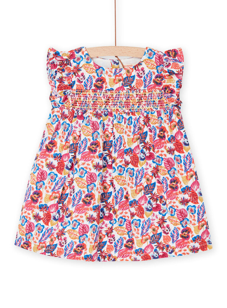 Robe écru à imprimé fleuri