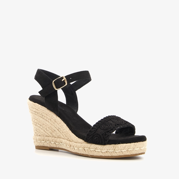 Blue Box dames espadrlles met sleehak zwart