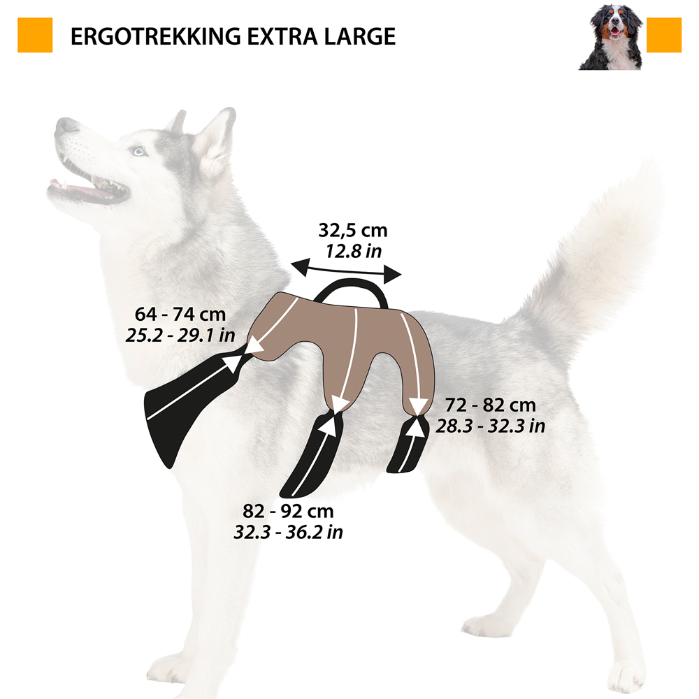 Ferplast harnais grand chien ergotrekking extra large, harnais chien anti-évasion, anti-panique, lévrier, réfléchissant, 6