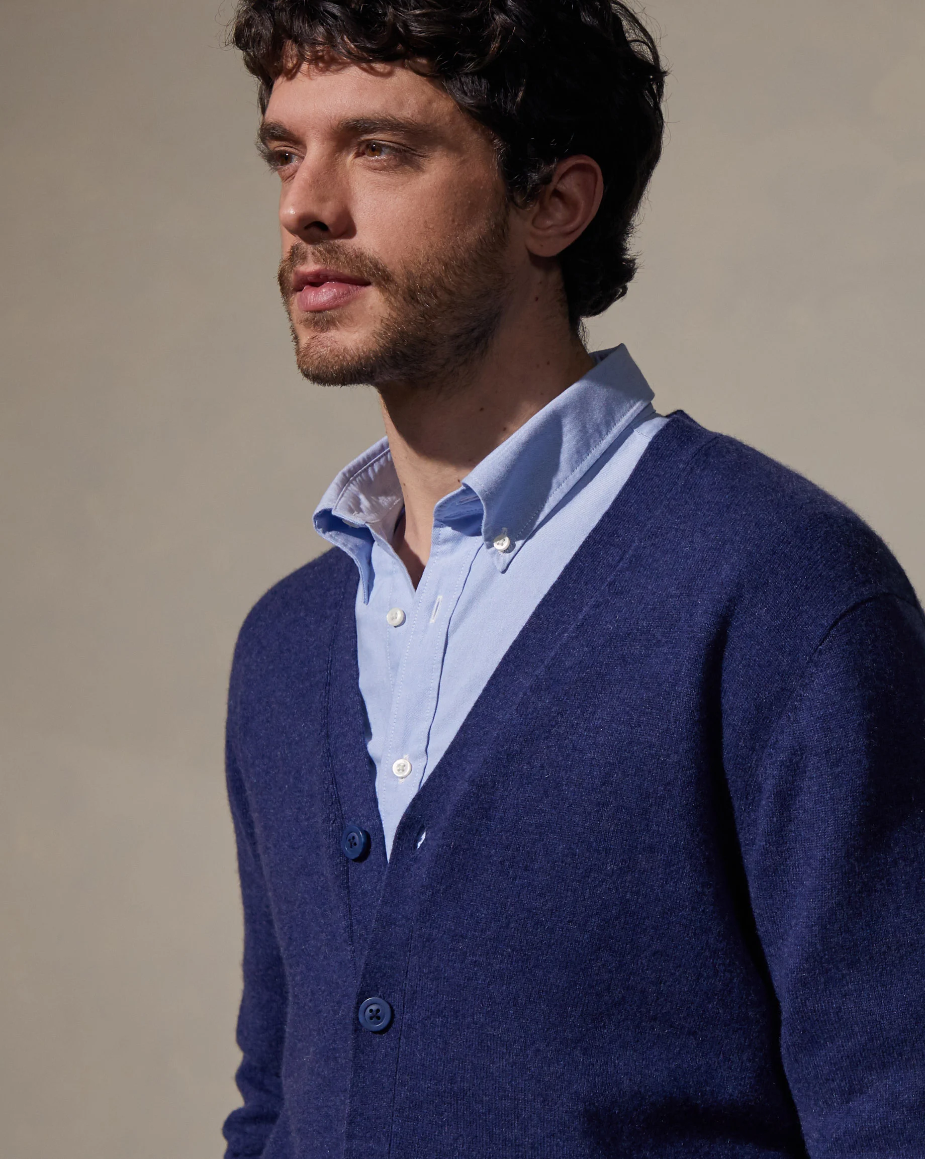 Gilet en cachemire 2 fils | Bleu