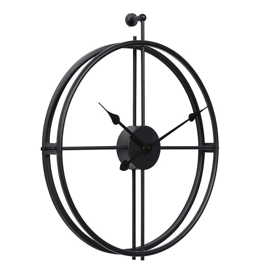 LW Collection Wandklok Alberto zwart 62cm