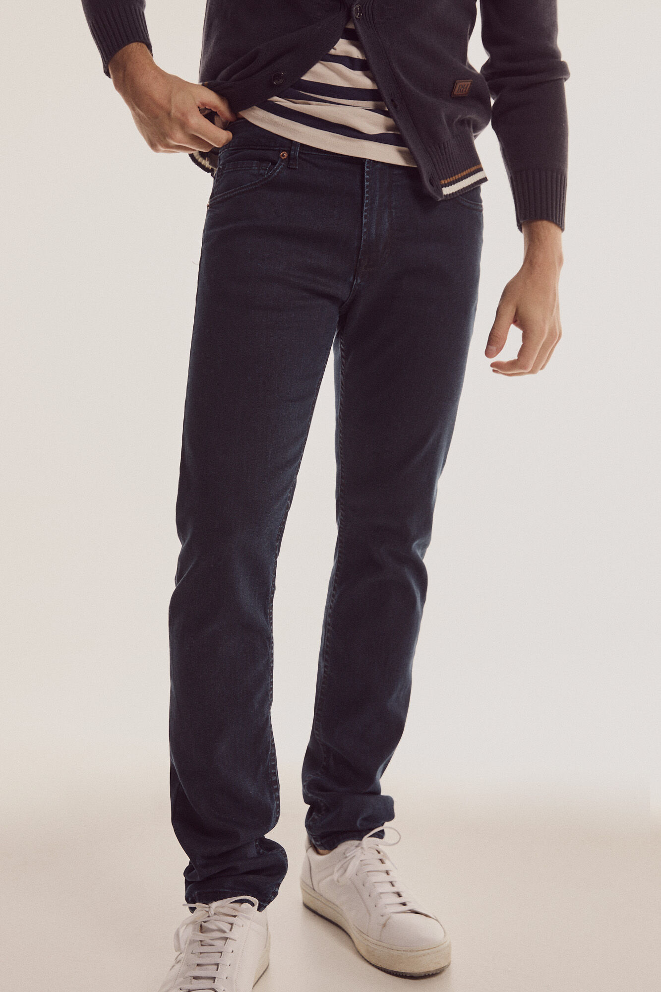 Calça jeans slim macia - Azul