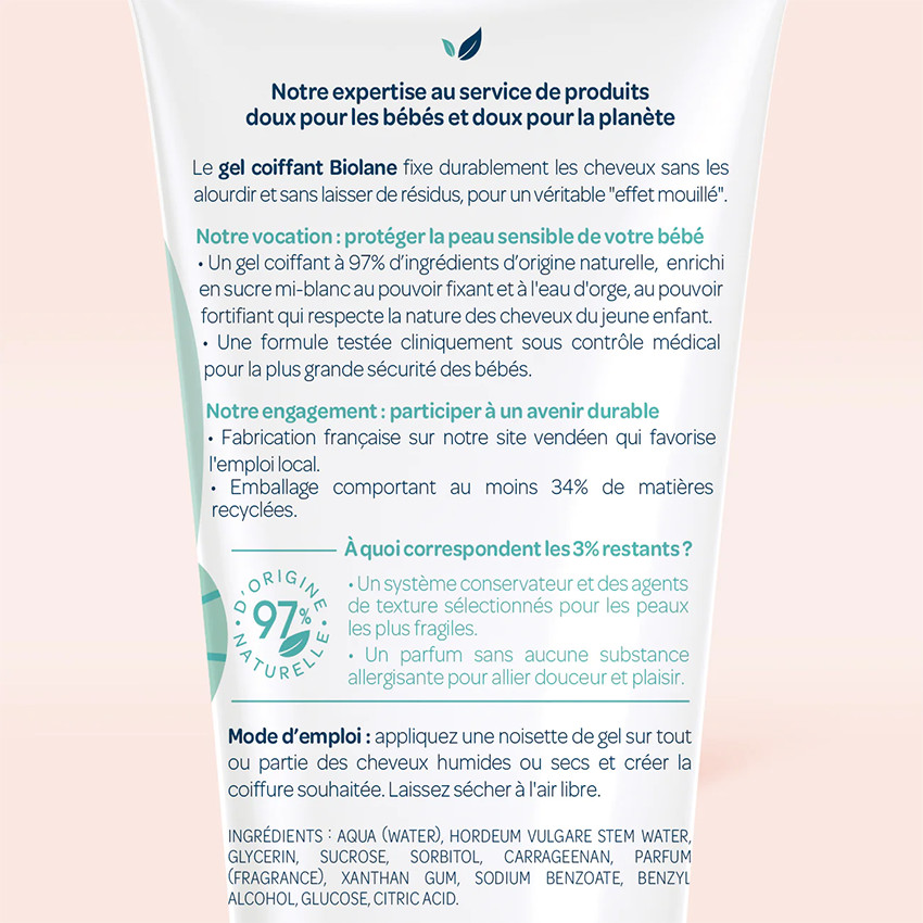 Gel coiffant effet mouillé 100 ml