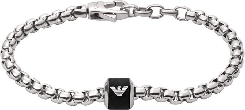 Emporio Armani - EGS2911040 - Herenarmband - Zilverkleurig - 19 cm