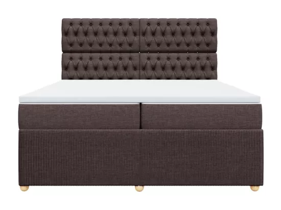 Sommier à lattes de lit avec matelas Marron foncé 200x200 cm