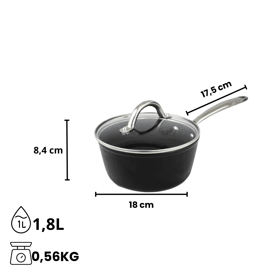 Signature Steelpan met glazen deksel 18 cm