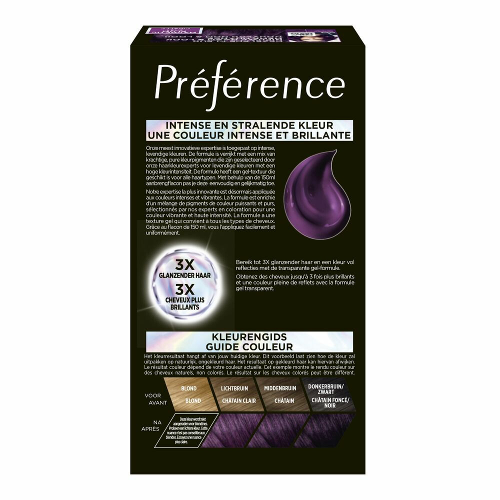 L'Oréal Preference Vivids Permanente Haarkleuring 3.161 Magnetic Plum