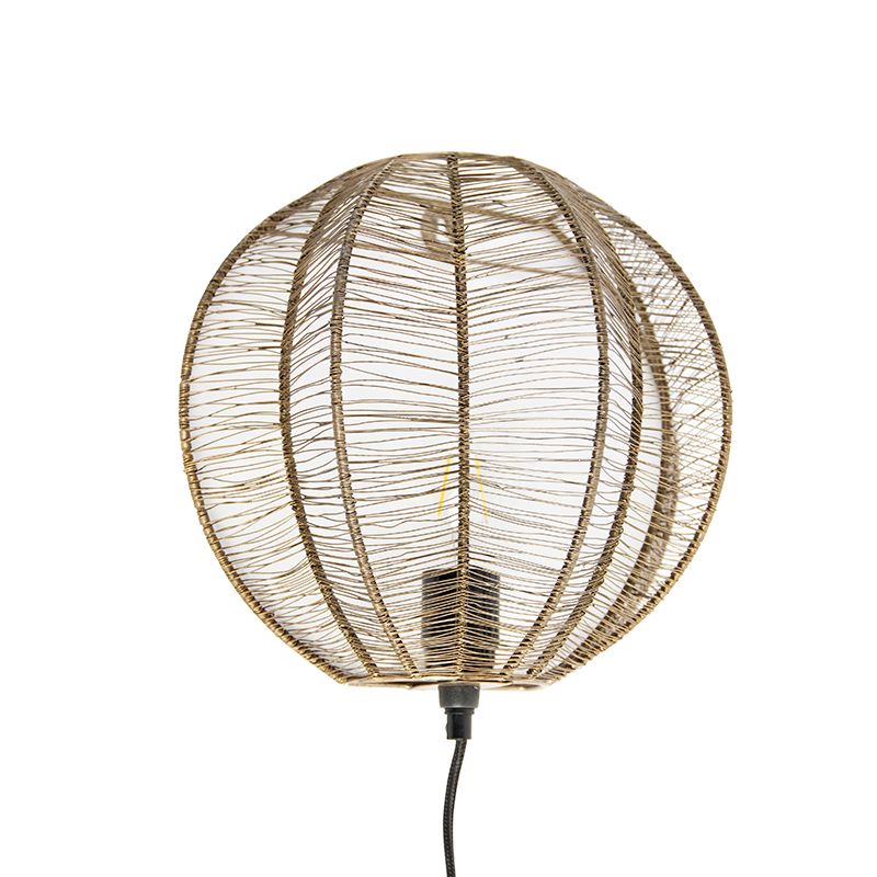 Industriële wandlamp brons met zwart - Dong