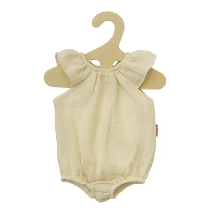 Heless Puppen-Body mit Rüschen aus 100 % Bio-Baumwolle, ecru, Gr. 28-35 cm