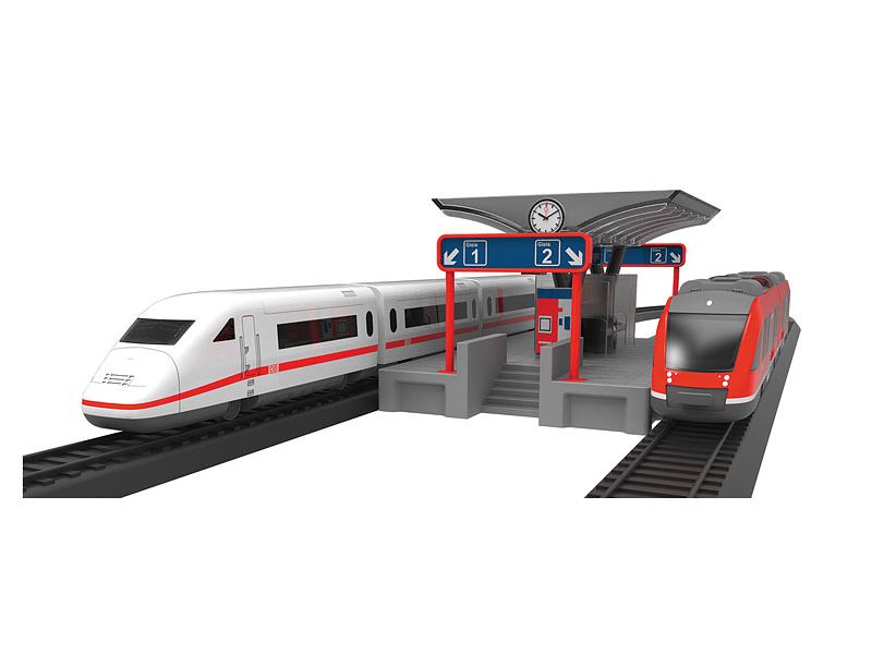 Märklin Bahnsteig mit Licht my World, H0 Eisenbahn Haltestelle mit batteriebetriebener Lichtfunktion