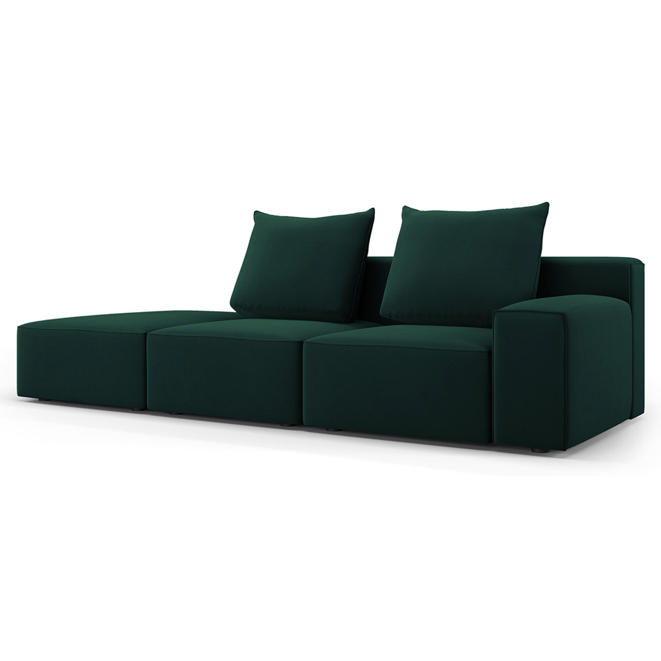 Mazzini Sofas Canapé Gauche en Velours Ivy 4 Places vert foncé - 265x105x89 cm
