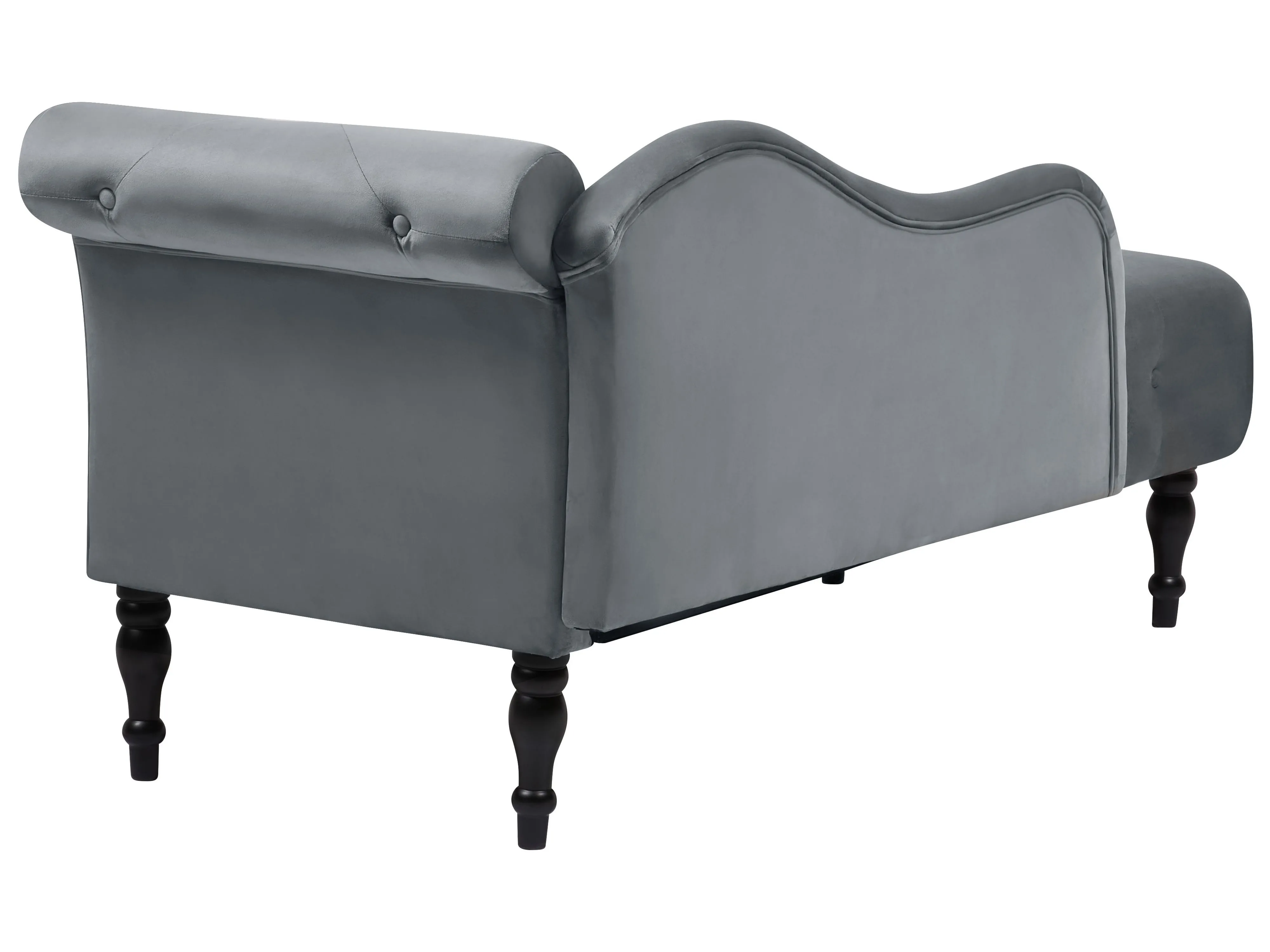 Rechtszijdige chaise longue IVRY Fluweel Grijs