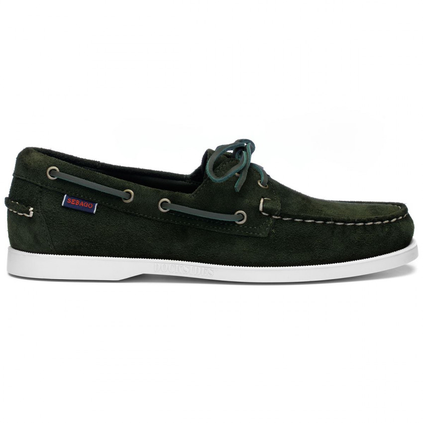 DOCKSIDES PORTLAND FLESH OUT Green Dk Depths-Chaussures bateau pour homme en suede Portland