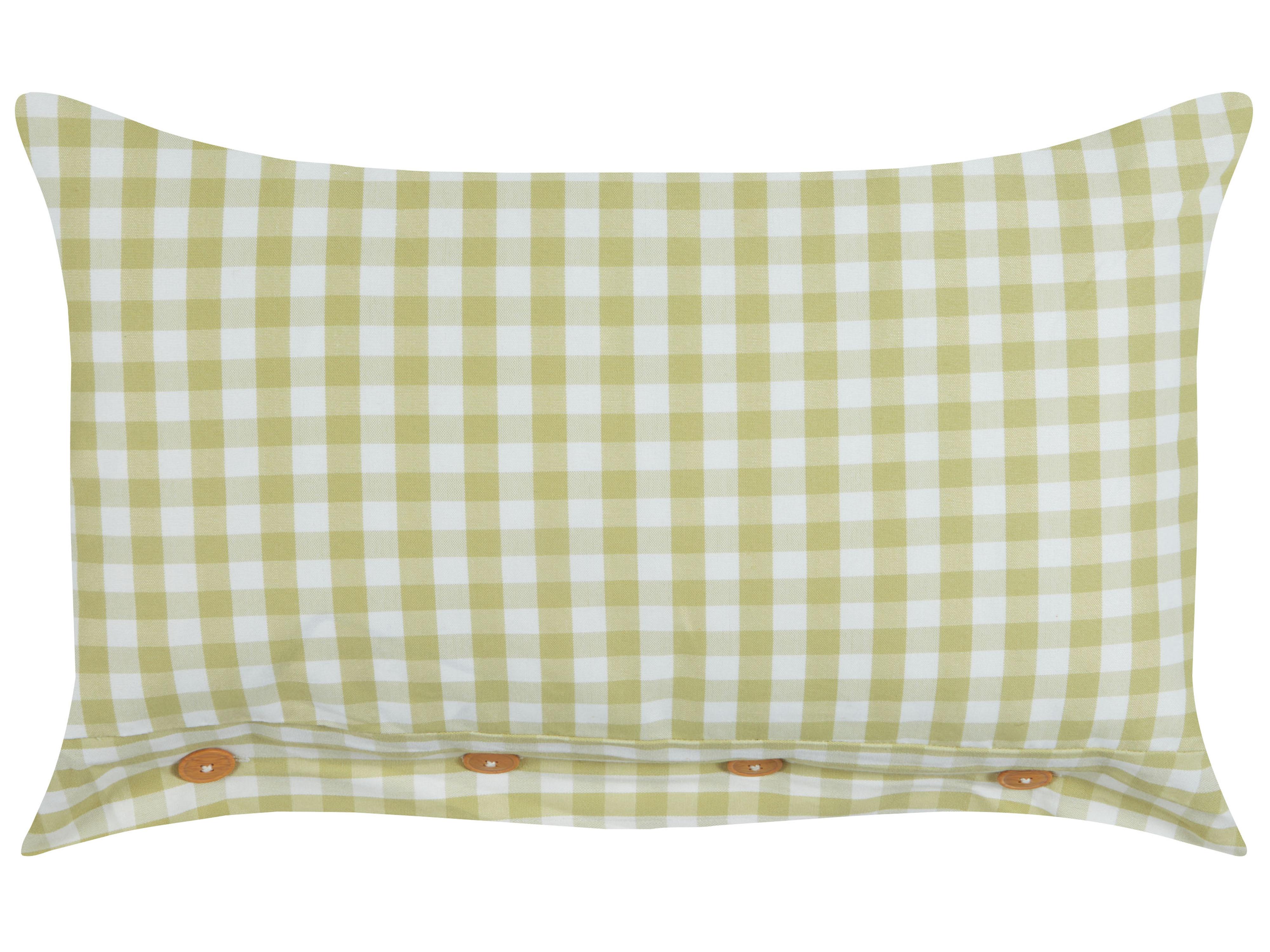 Set van 2 sierkussens TALYA 40 x 60 cm Olijfgroen geblokt patroon