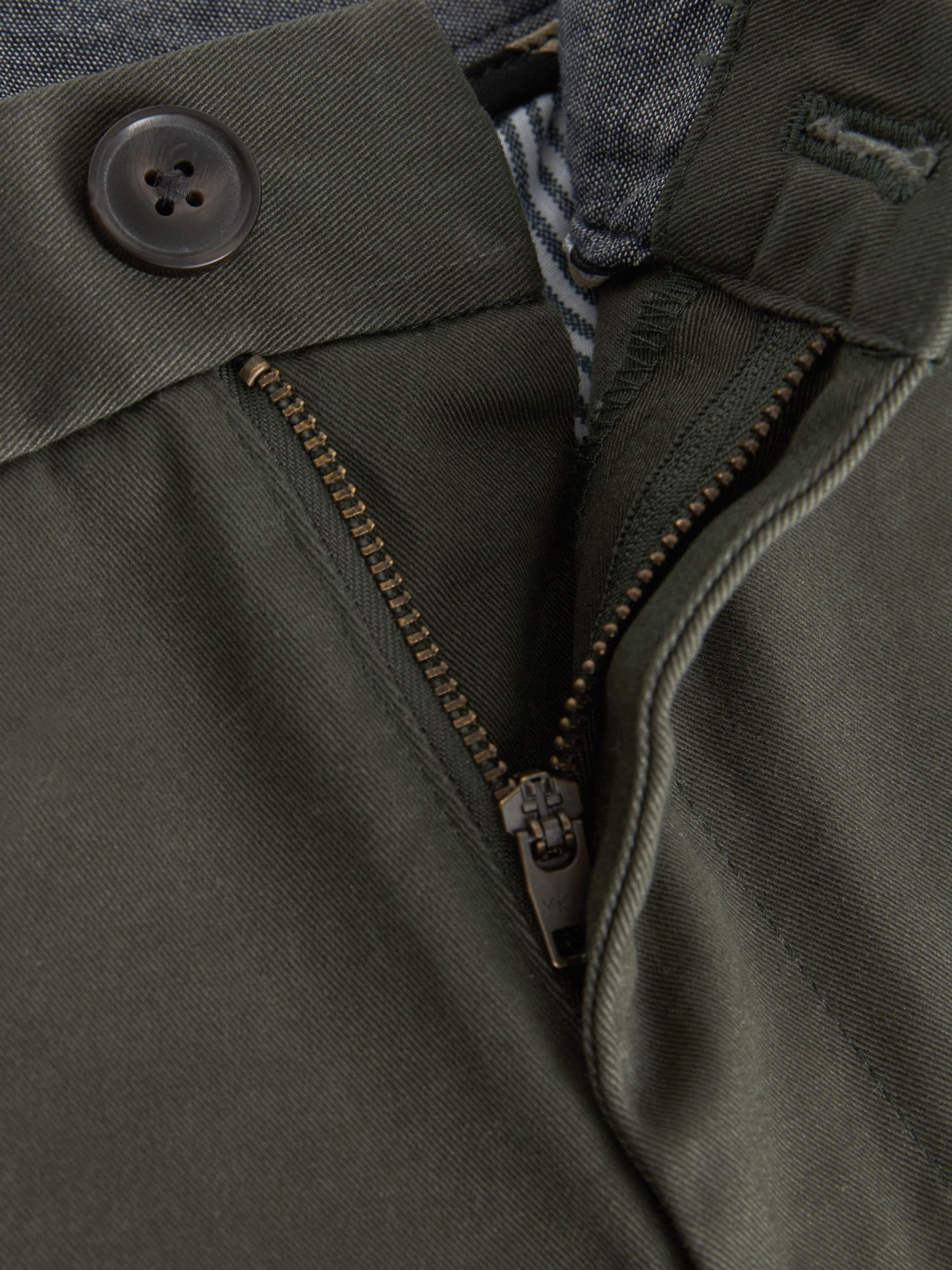 Groen-kaki - Straight fit - Stretchy chino