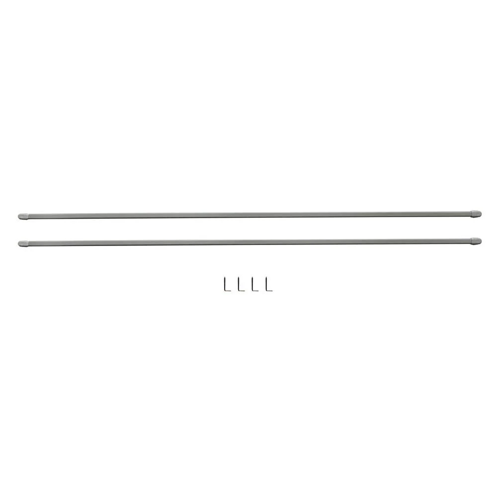 Tringle de vitrage Extensible 80-110 cm métal blanc x2