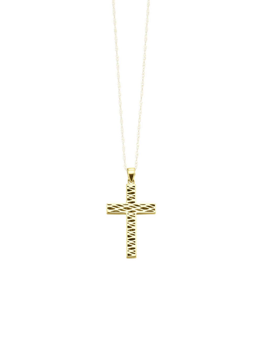 Beidseitig tragbarer Kreuz-Anhänger mit synth. Zirkonia
