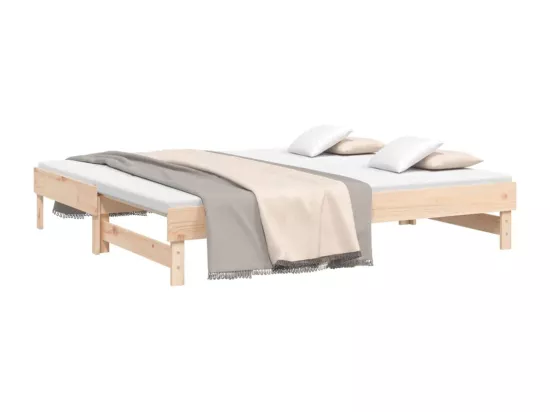 Lit coulissant 2x(75x190) cm Bois de pin massif