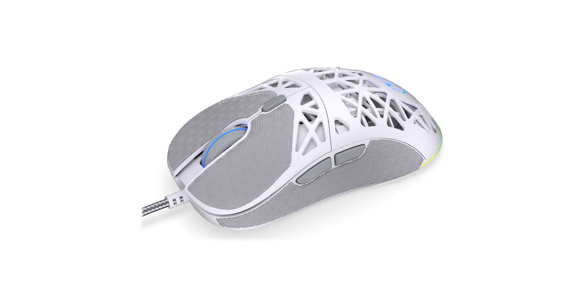 ENDORFYLIV Onyx White gaming muis  (Wit, 12.000 DPI, ARGB)