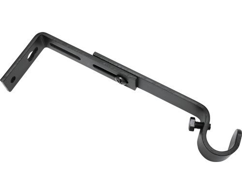 Uitschuifbare wandbeugel, enkel spoor, voor Memphis, zwart, Ø 16 mm, 10-14 cm lang, 2 stuks.