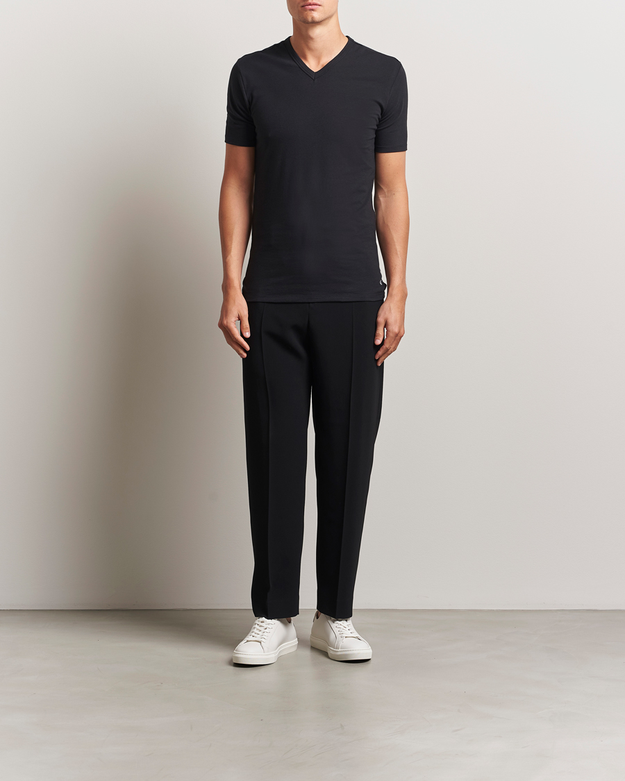 Calvin Klein 3-Pack Cotton Stretch V-Neck T-Shirt Black