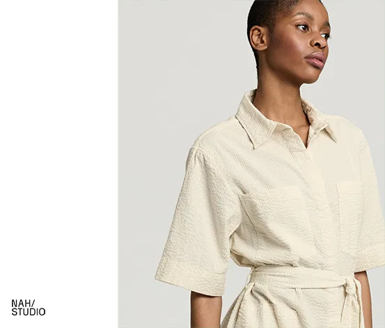 NAH/STUDIO Seersucker-Kleid | ungefärbte Baumwolle, Undyed