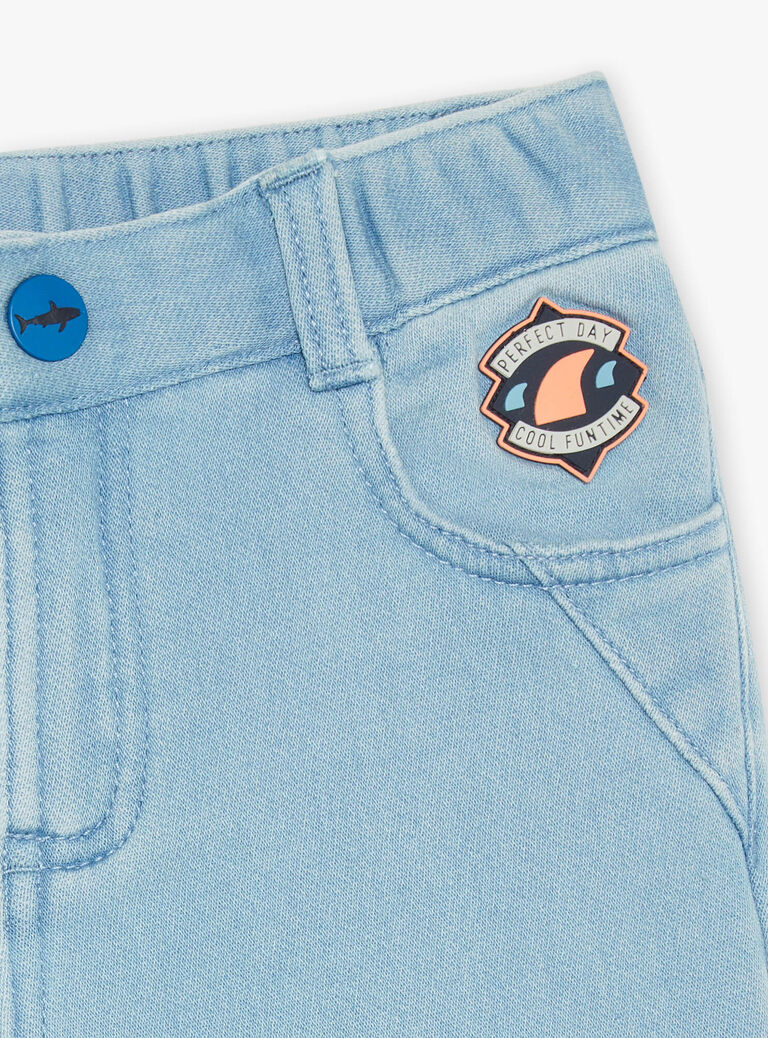 Bermuda regular denim clair