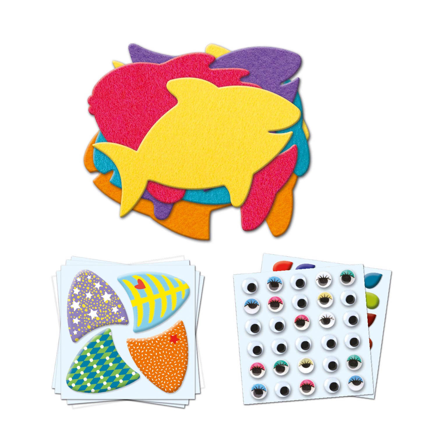 Djeco Knutselset Creaties met Stickers Vissen
