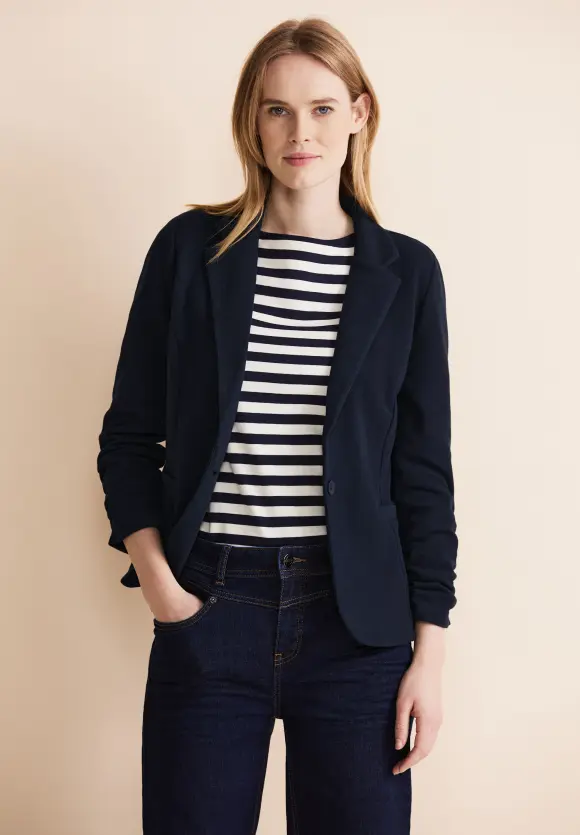 Basic Blazer mit Raffungen - blue night