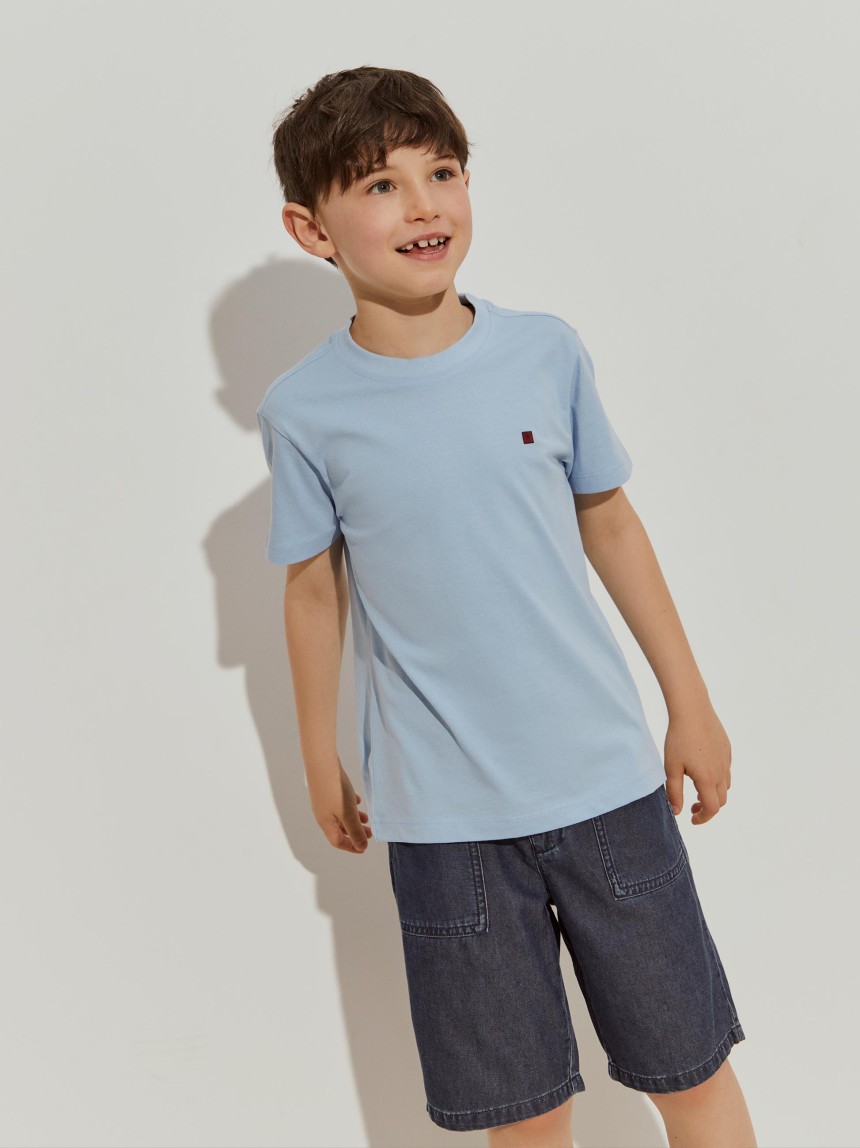 T-shirt básica de algodão