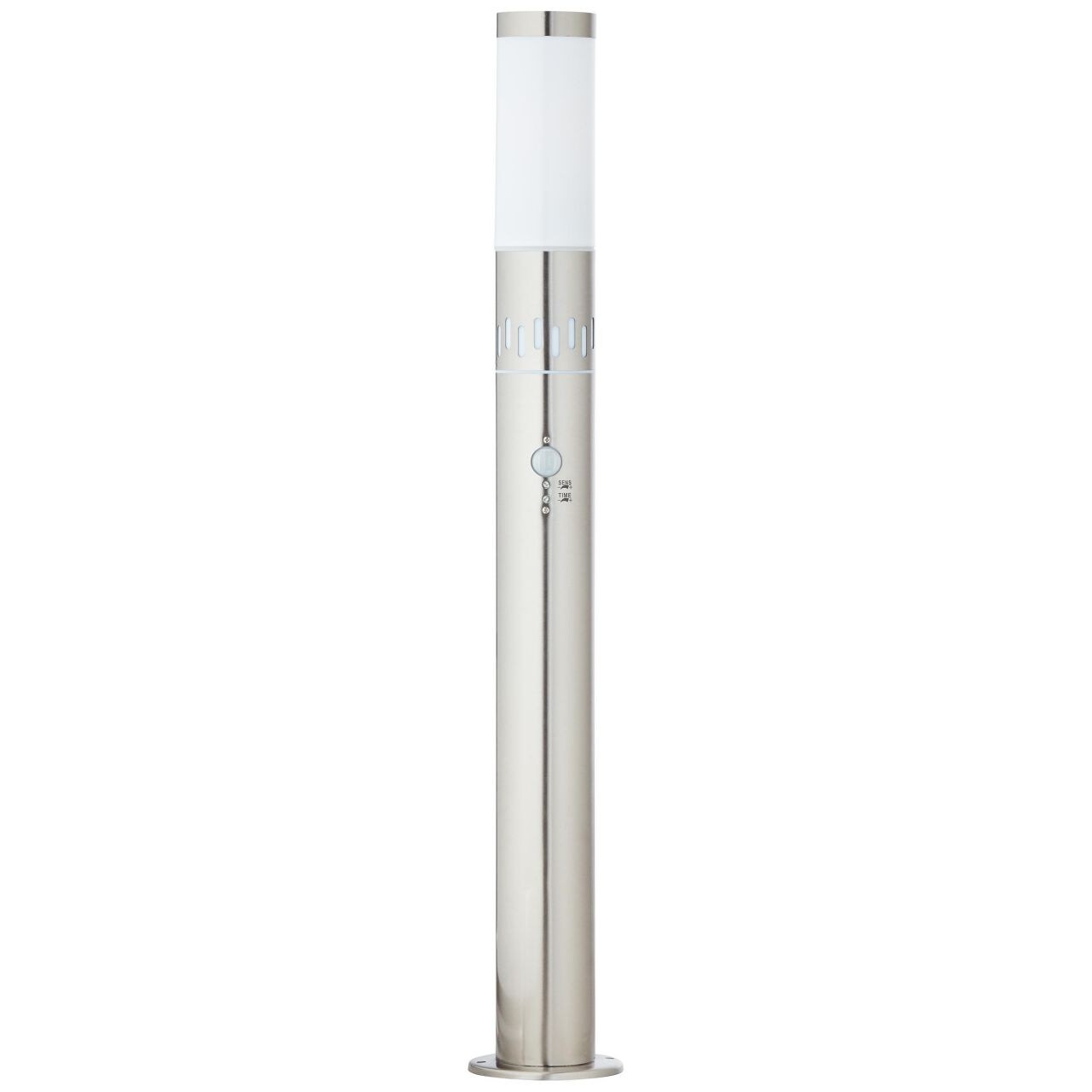 BRILLIANT Lampe, Leigh Außenstandleuchte 80cm Bewegungsmelder edelstahl, 1x A60, E27, 11W, IP-Schutzart: 44 - spritzwassergeschützt